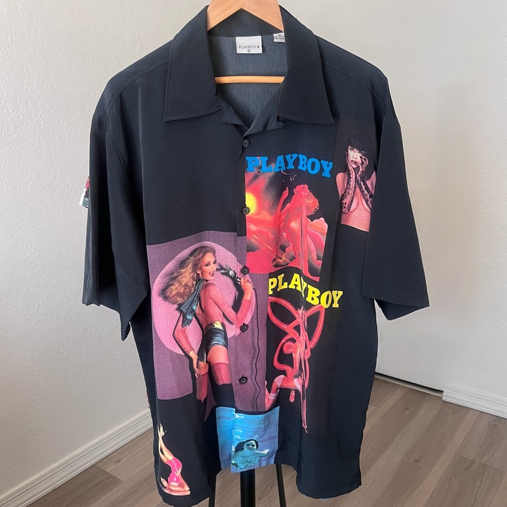 90s Playboy Centerfold Magazine Button up Shirt Men’s Vintage